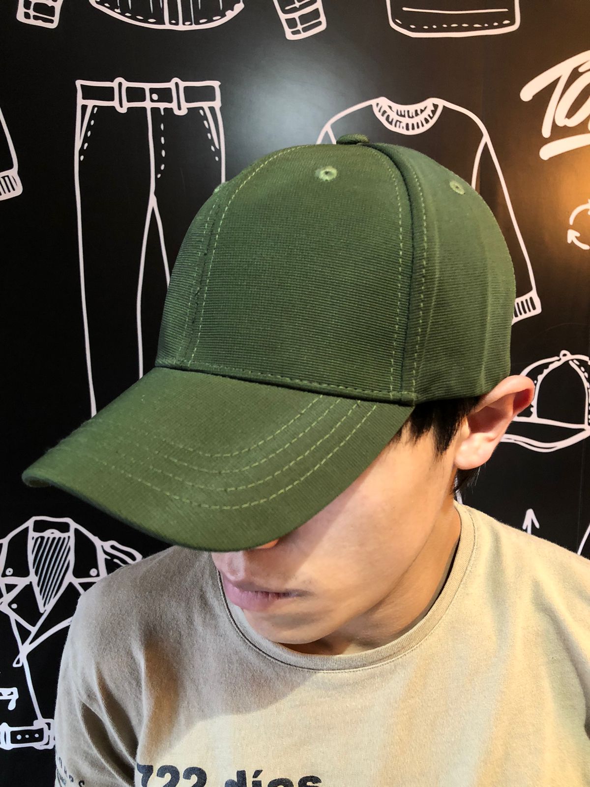 Gorra premium tela sport musgo